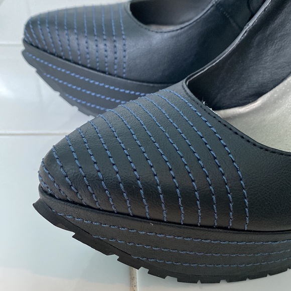 NEW MIchael Antonio Studio Lisandro black size 10 platform stiletto wedge heels - Picture 3 of 9